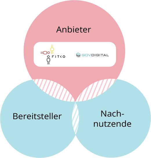 Grafische Darstellung der Anbieter-Rolle im Verhältnis zu den anderen Rollen des Marktplatzes